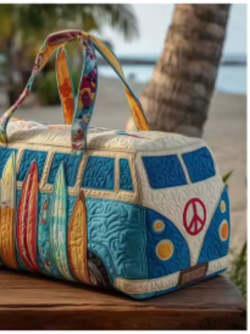 Quilted Cotton Quilted Travel Bag Hippie Vibe 3D Design Printed Yoga Bag - Picture 3 of 3